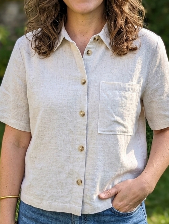 .OBJECT Tops - .OBJECT Collectors Item OBJSANNE Linen Short Sleeve Button Down Shirt Size 36